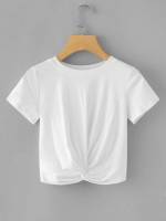 Plain Twist White Women T-Shirts 2152