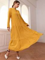  Yellow Long Sleeve Arabian Dresses 7471