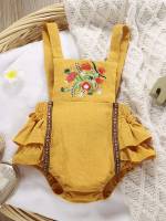  Floral Straps Baby Bodysuits 1570