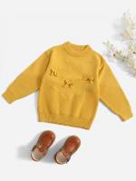 Regular Fit Casual Yellow Long Sleeve Baby Knitwear 7096