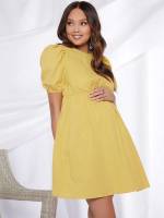 Short Button Cute Short Sleeve Maternity Dresses 514
