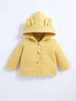 Regular Fit Button Cute Yellow Baby Clothing 196