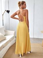 Sleeveless Backless Yellow Wedding  Special 8231