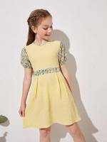 Short Sleeve Zipper Regular Fit Boho Girls Dresses 6323