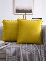 Plain  Yellow Decorative Pillows 639