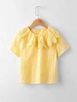  Yellow Round Neck Kids Clothing 74