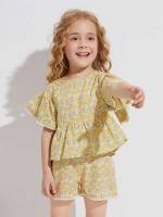 Yellow Regular Fit Round Neck Regular Kids Clothing 789