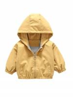 Yellow Hooded Patched Regular Kids Clothing 5096