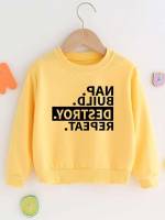 Slogan Long Sleeve Casual Kids Clothing 543