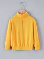 Long Sleeve Regular High Neck Yellow Toddler Boys Clothing 8373