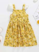 Yellow Boho Straps Short Kids Clothing 6956