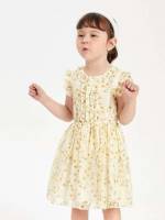 Ditsy Floral Ruffle Short Cute Toddler Girl Dresses 939