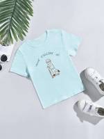 Round Neck Regular Letter Casual Toddler Girls Tops 893