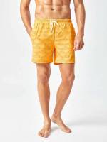  Yellow Tropical Drawstring Men Swimwear 6067