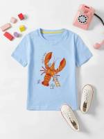 Short Sleeve Yellow Regular Fit Cartoon Toddler Boy T-Shirts 234