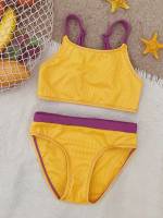 Plain  Toddler Girl Bikini Sets 9173