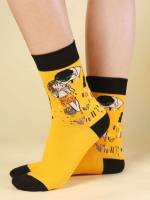  Yellow Figure Men Socks 8009