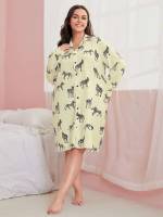 Animal Yellow Collar Women Plus Sleep  Lounge 7431