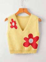  V neck Yellow Crop Women Clothing 222