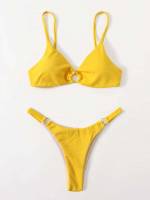  Spaghetti Strap Plain Ring Women Swimwear 4240