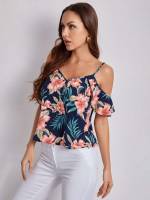 Tropical Regular Yellow Women Blouses 5593