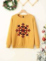 Regular Round Neck Long Sleeve Casual Plus Size Sweatshirts 655