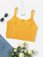 Rib-Knit Crop Sleeveless Plus Size Knitwear 5846