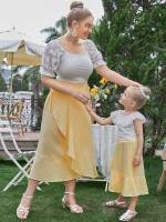 Plain  Yellow Women Plus Clothing 172