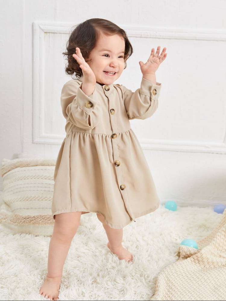 Regular Fit Stand Collar Long Sleeve Baby  Mom 160