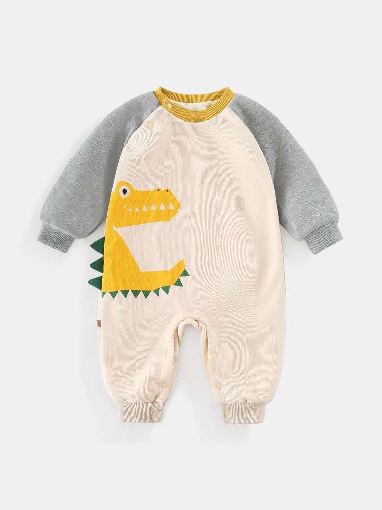 Apricot Cartoon Long Baby Jumpsuits 8759