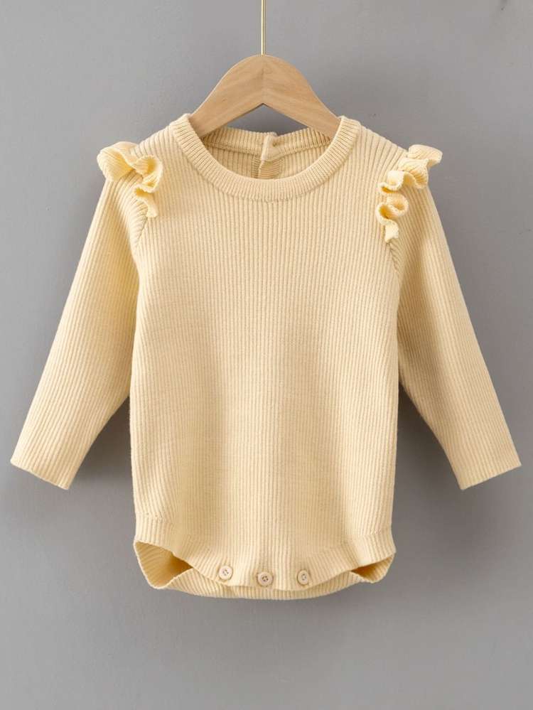 Long Sleeve Round Neck Apricot Baby Knitwear 771