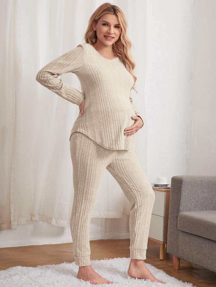  Plain Casual Asymmetrical Maternity Lingerie  Loungewear 226