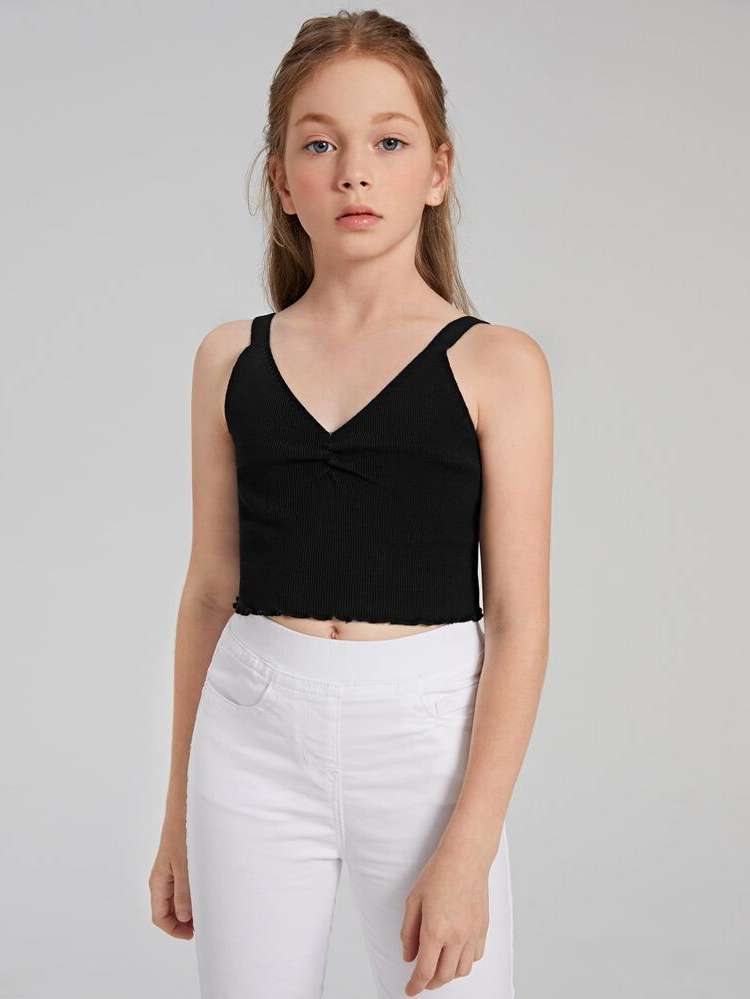 Slim Fit Ruched Sleeveless Casual Girls Sweaters 2363