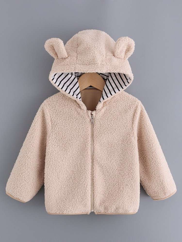 Regular Cute Apricot Hooded Kids Clothing 678