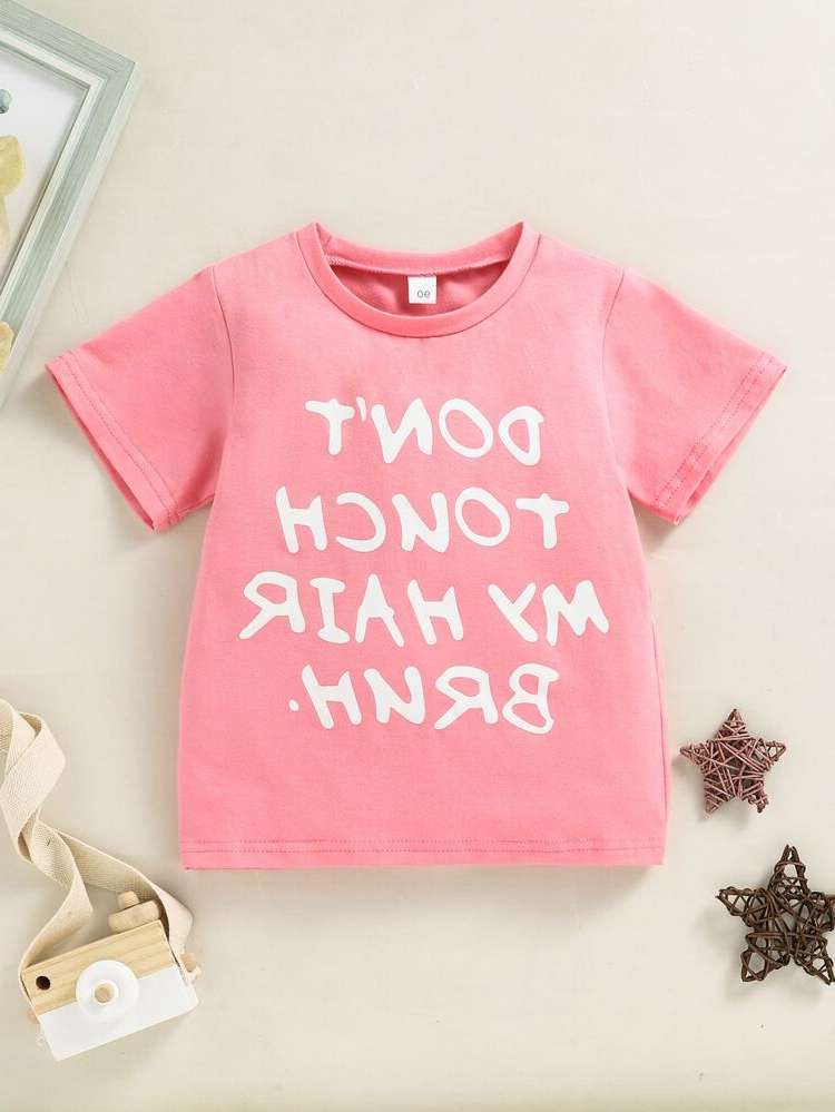 Apricot Round Neck Regular Fit Toddler Girl T-Shirts 8332