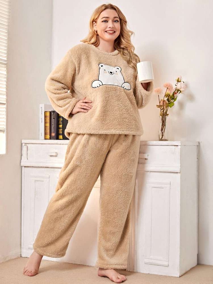 Apricot Cute Round Neck Underwear  Sleepwear 5648