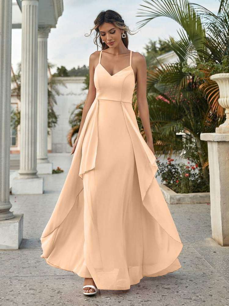 Sleeveless Maxi Backless Regular Fit Women Wedding Party Wear 178