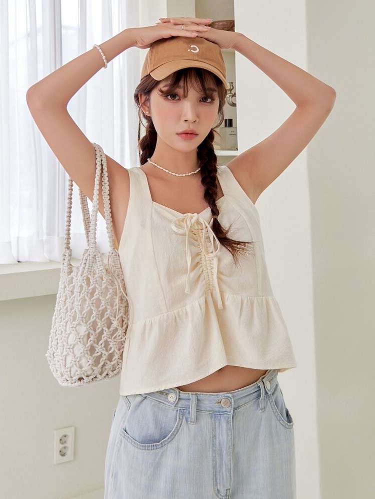  Straps Apricot Women Clothing 560