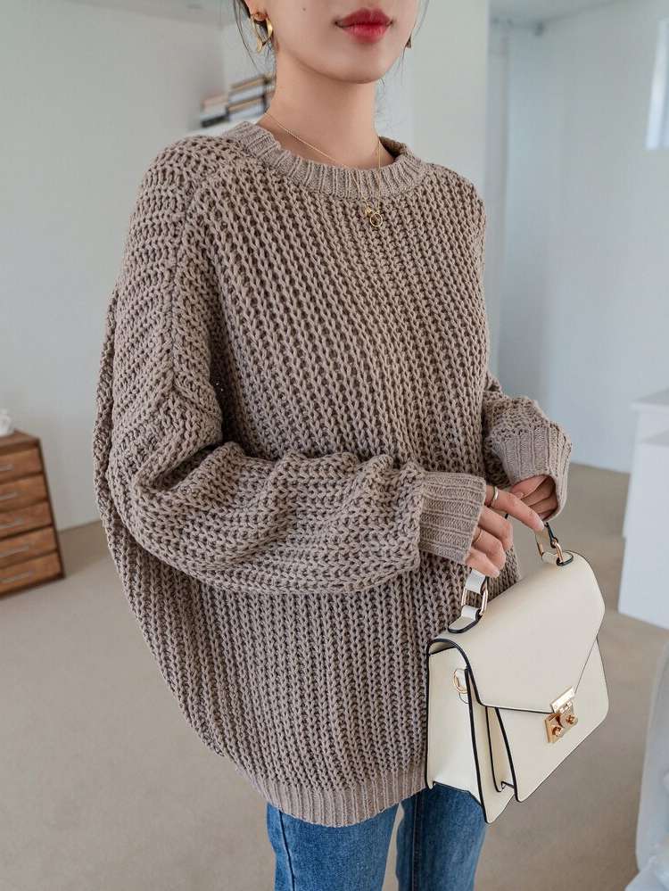 Casual Apricot Long Sleeve Plain Women Clothing 921