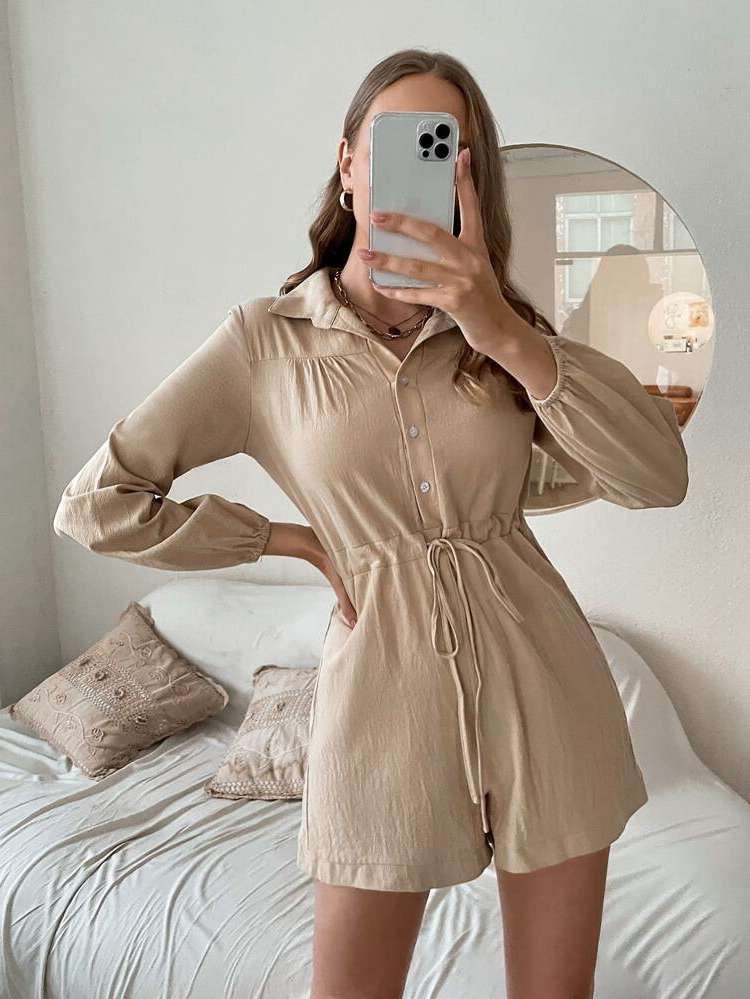  Casual Long Sleeve Plain Women Clothing 846