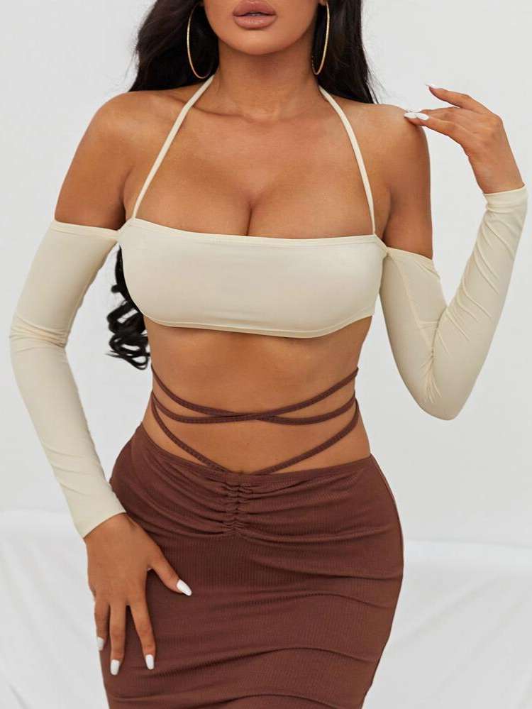  Plain Halter Women Clothing 5012