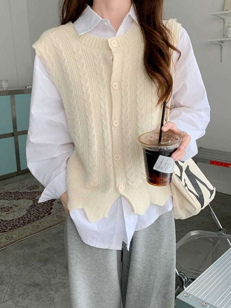 Regular Scallop Plain Women Knitwear 290