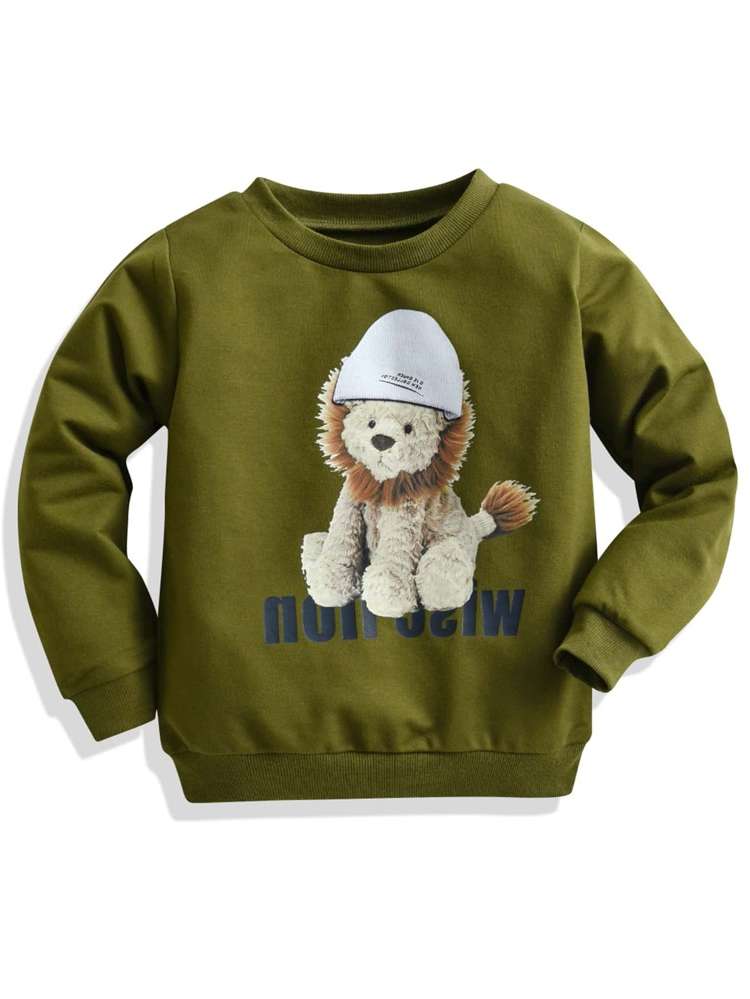 Round Neck Letter Regular Fit Toddler Boys Clothing 9614