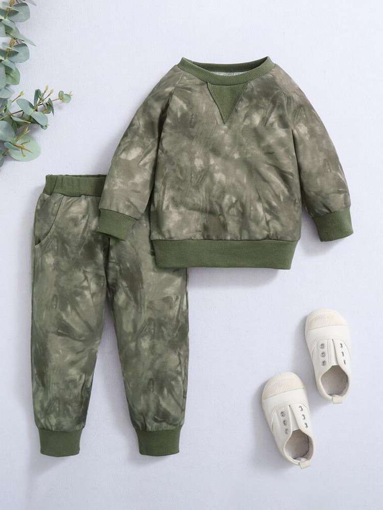  Tie Dye Sporty Army Green Toddler Boys Clothing 5843