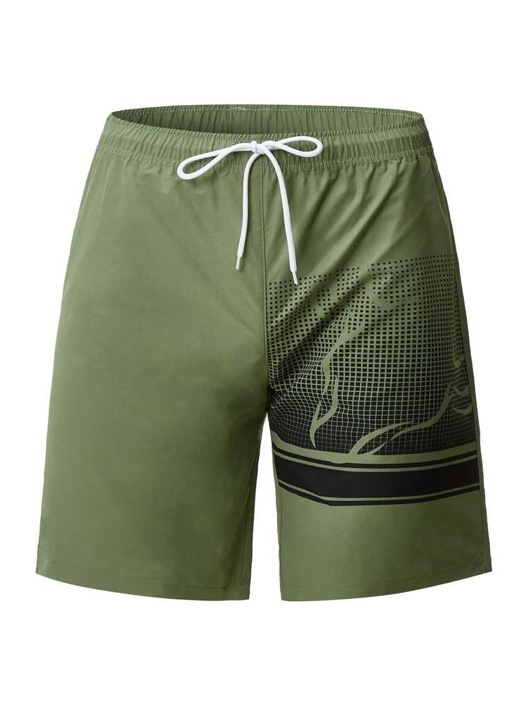  Army Green  Men Sports Shorts 5687