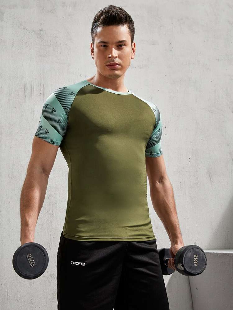  Army Green Short Sleeve Sports 6588