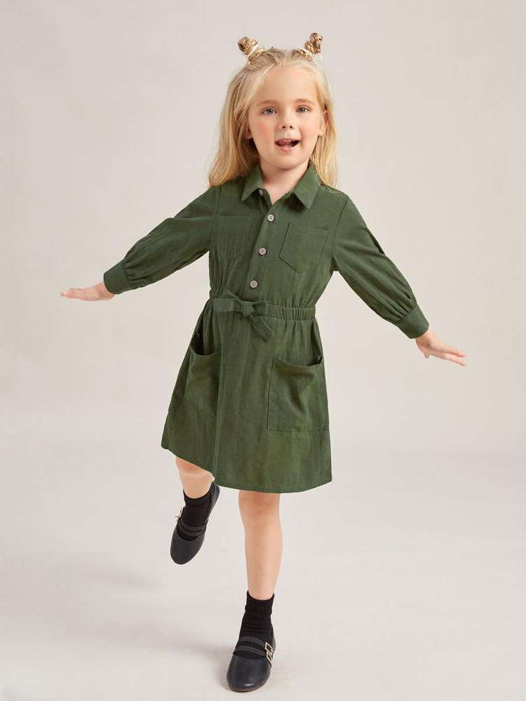  Collar Short Casual Toddler Girl Dresses 2926