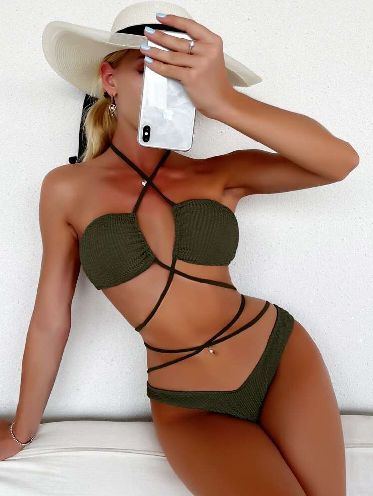  Army Green Women Bikini Sets 238