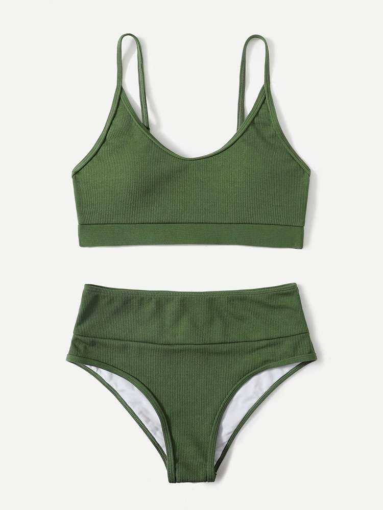  Plain Spaghetti Strap Women Swimwear 354