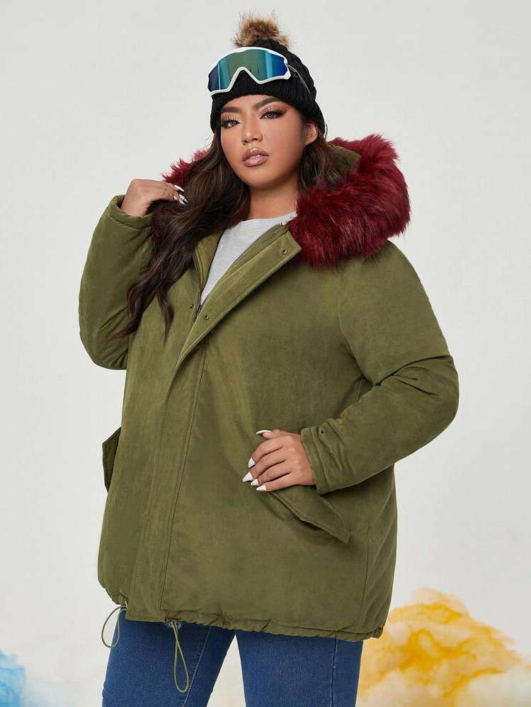 Long Sleeve Regular Fit Casual Short Plus Size Winter Coats 6565